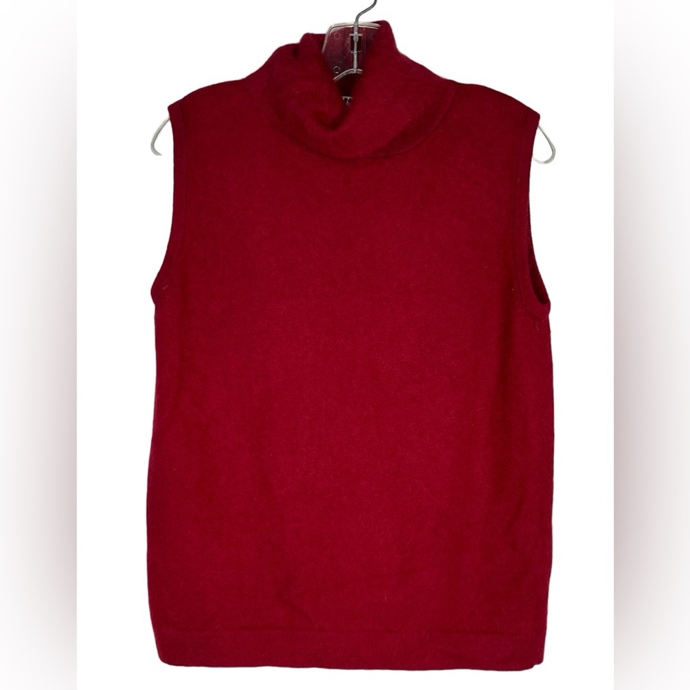 Nygard Collection Angora Sleeveless Turtleneck Red Sweater Woman‎ Petite M 10/12